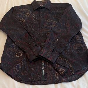 Robert Graham Dark Paisley Button-Down Shirt